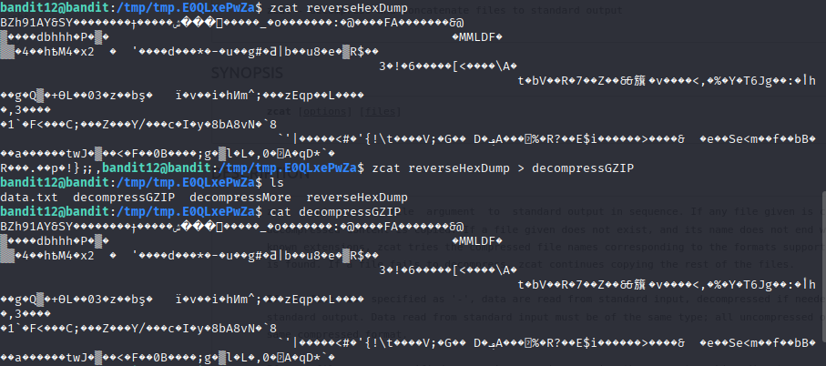 Decompress with zcat