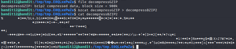 Decompress with bzcat