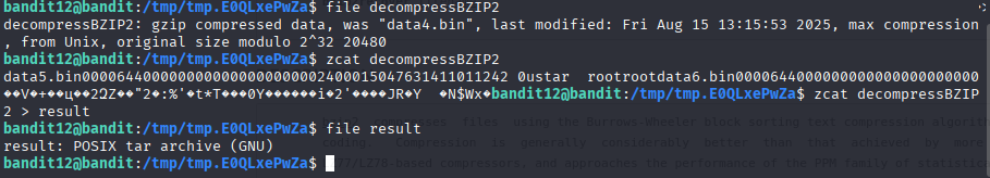 Further decompression, TAR