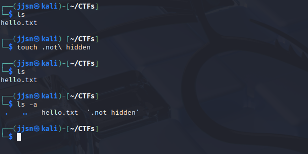 Creating a Hidden File
