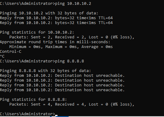 running a few ping tests