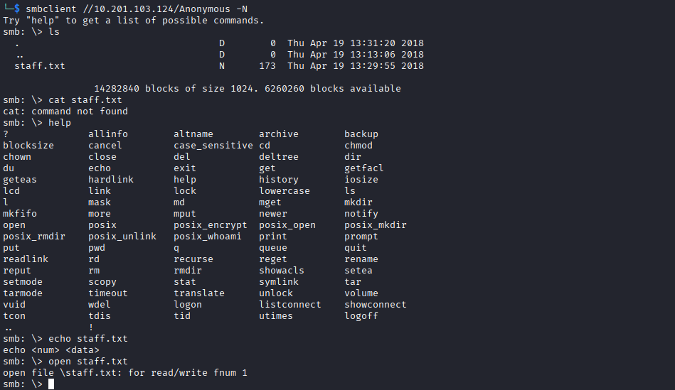 anonymous directory in smb