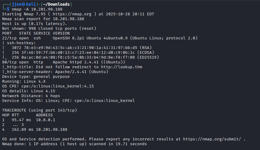 nmap results